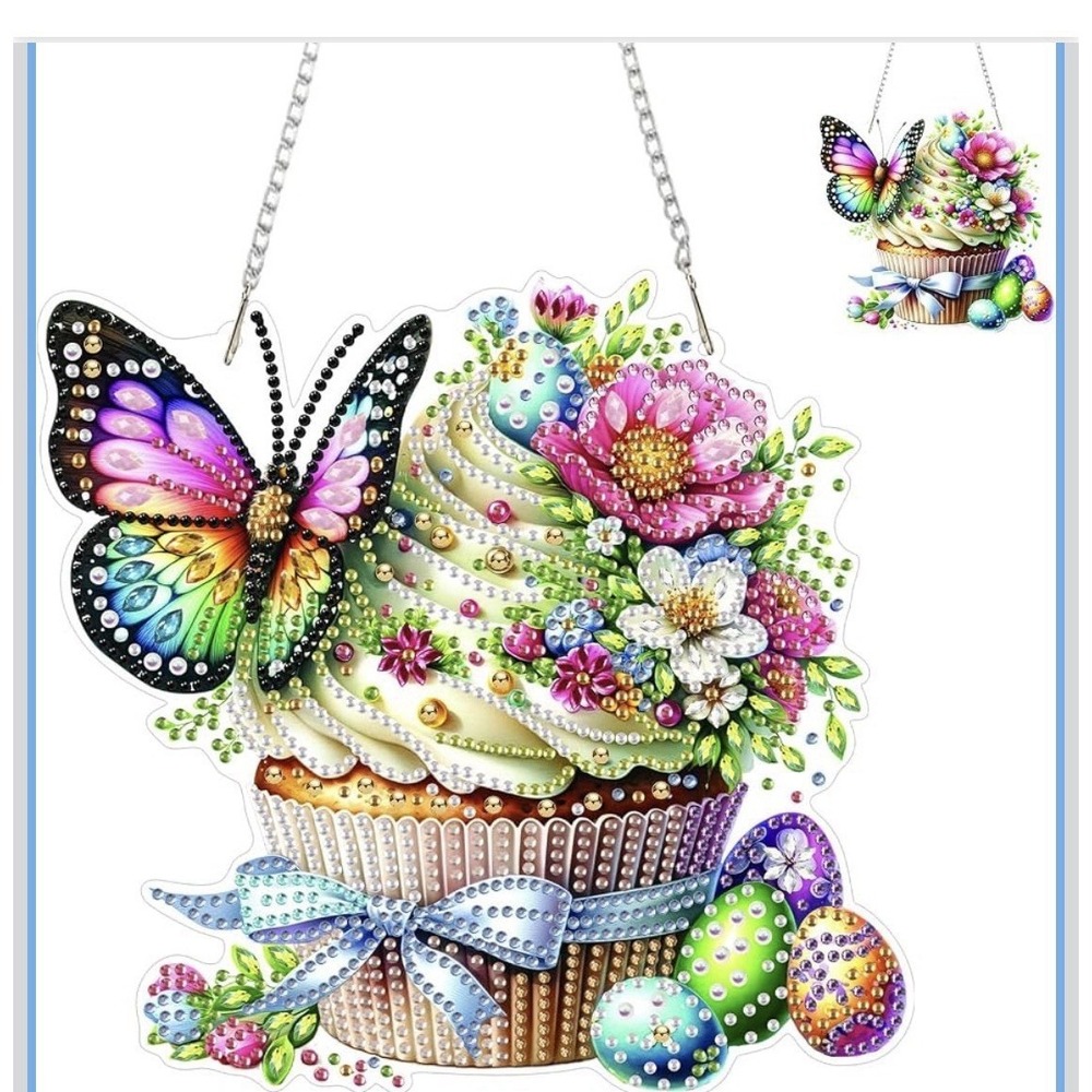 10N35/ Easter Egg Painting Pendant with Chain Adults, DIY Hanging Diamond